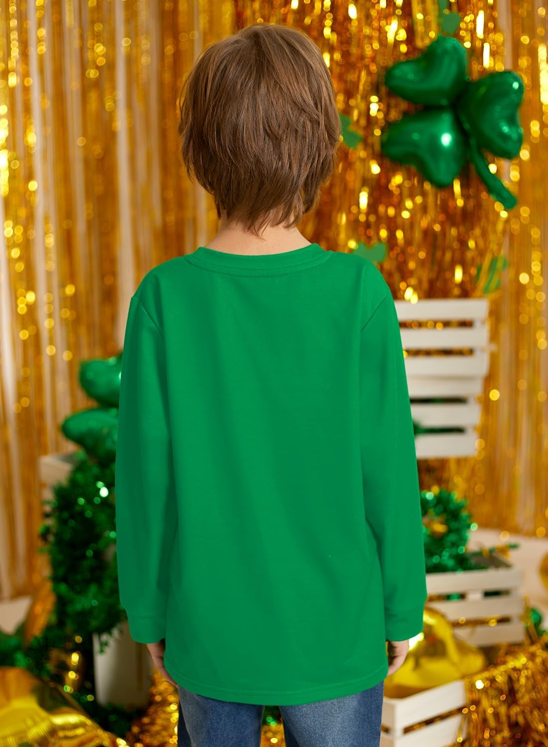 Unisex Kid'S Valentine'S Day Top Heart Print Mardi Gras Carnival Party Shirt 4-14 Years