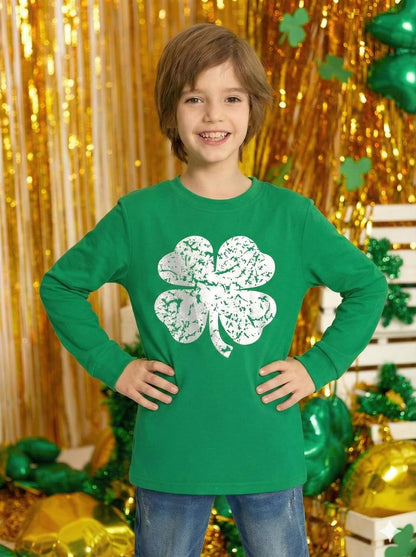 Unisex Kid'S Valentine'S Day Top Heart Print Mardi Gras Carnival Party Shirt 4-14 Years